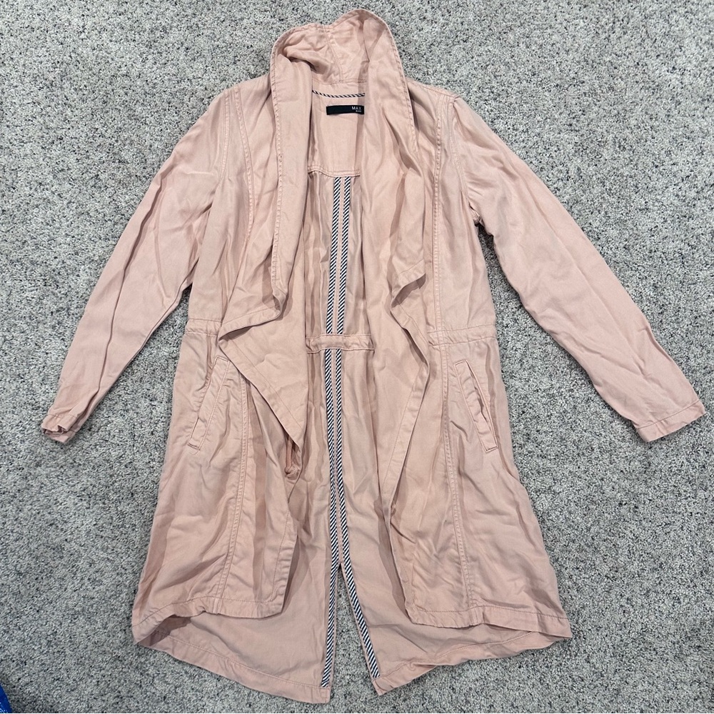 Max jeans light peach drawstring waist tencel coat